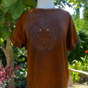 Vintage tiger orange tie dye t-shirt